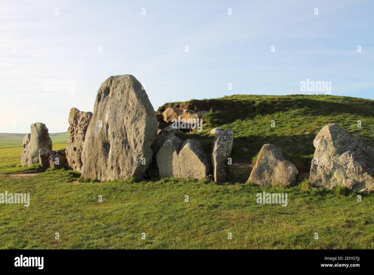 West Kennett long Barrow tombeau néolithique près de Silbury Hill, Wiltshire Banque D'Images