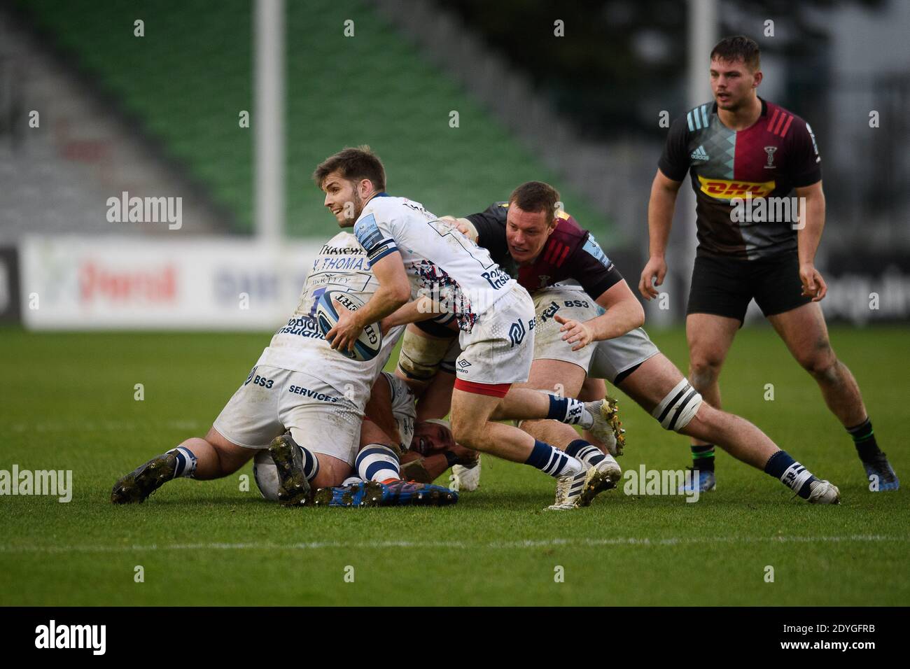 LONDRES, ROYAUME-UNI. 26 décembre 2020. Harry Randal de Bristol est en action lors du match de rugby Gallagher Premiership Round 4 entre Harlequins vs Bristol Bears au stade Twickenham Stoop, le samedi 26 décembre 2020. LONDRES, ANGLETERRE. Credit: Taka G Wu/Alay Live News Banque D'Images