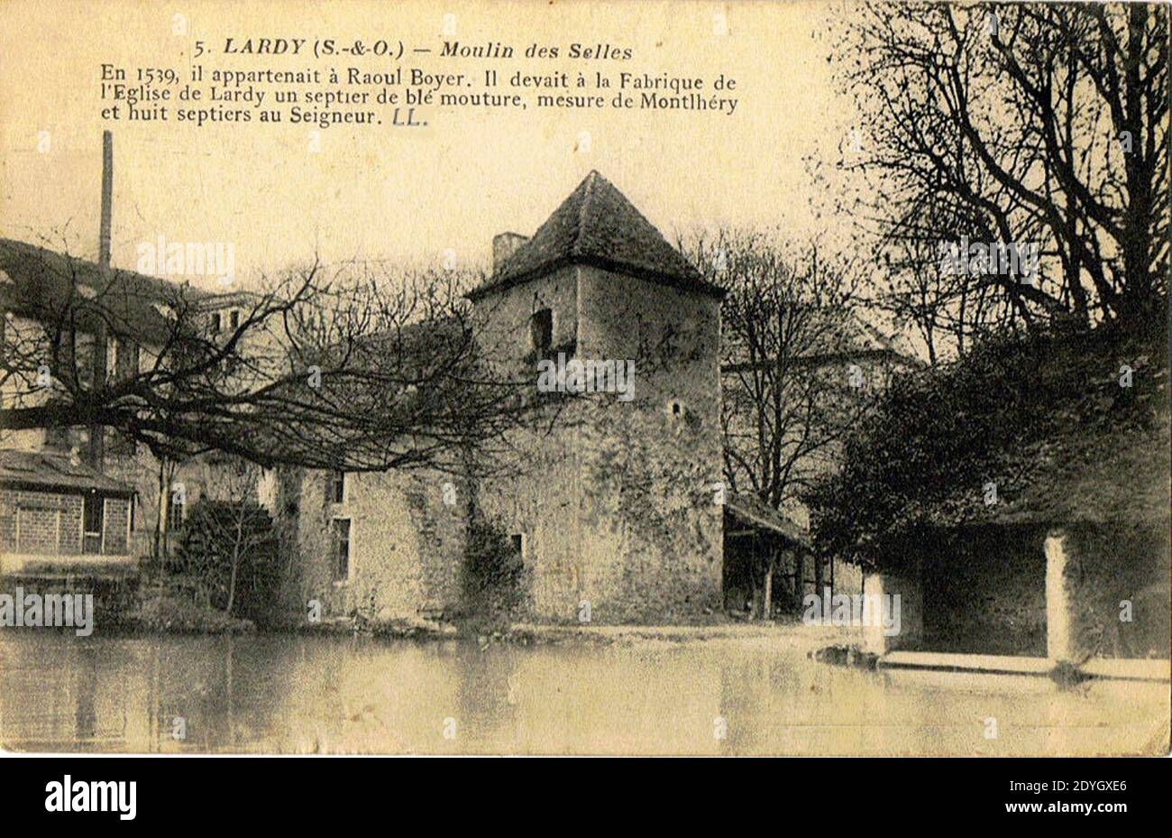 Lardy Vieux moulin MH. Banque D'Images