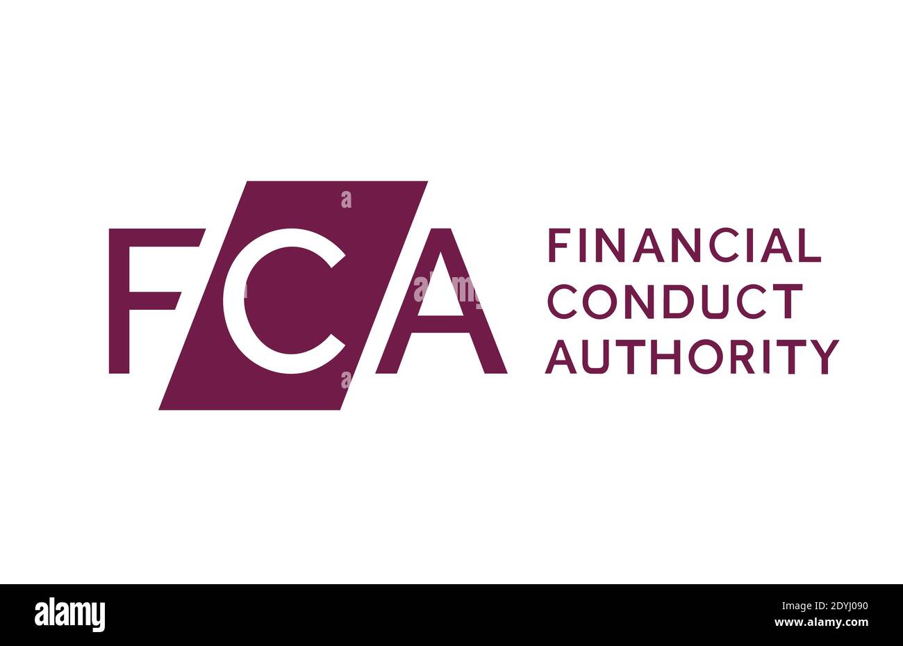 Stafford / Royaume-Uni - décembre 24 2020 : logo FCA Financial Conduct Authority en photo avec espace réservé aux copies. La FCA est un organisme de réglementation financière de la Banque D'Images