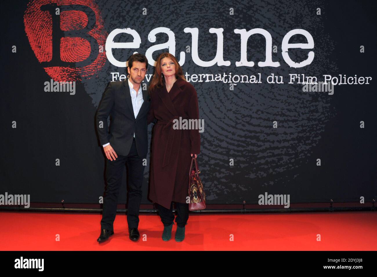 Frédéric Diefenthal et son épouse Gwendoline Hamon assistent à la première de 'stoker' lors du 5ème Festival du film Policier de Beaune, le 5 avril 2013. Photo d'Aurore Marechal/ABACAPRESS.COM Banque D'Images