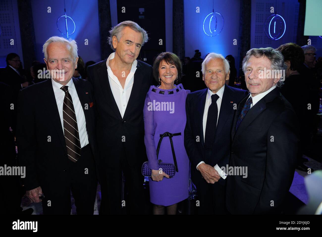 Bernard-Henri Levy, Philippe Labro, Martine Dassault , Jean d'Ormesson  ,Roman Polanski participant aux 'scopus Awards' 2013 à l'espace Cambon  Capucines à Paris, France, le 10 avril 2013. Photo d'Alban  Wyters/ABACAPRESS.COM Photo Stock -