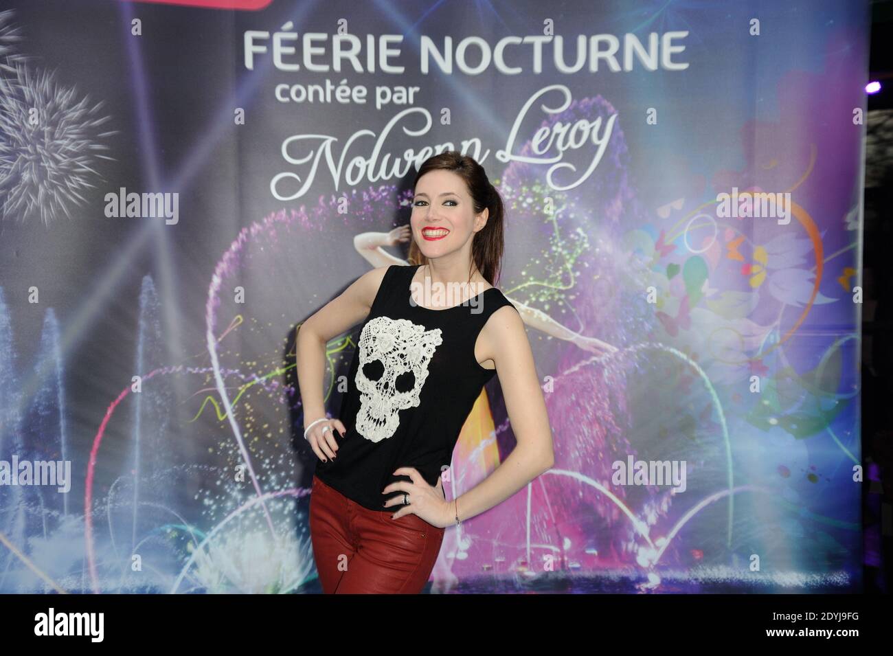 Sandra Lou participe au lancement de la nouvelle attraction « acrobate » au parc à thème du Futuroscope à Poitiers, France, le 14 avril 2013. Photo d'Alban Wyters/ABACAPRESS.COM Banque D'Images