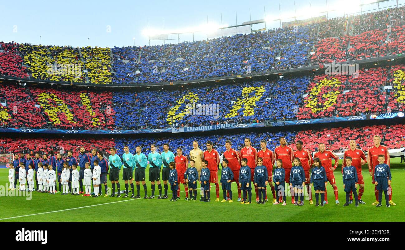 FC Bayern Munich contre FC Barcelone lors du match de football de la semi-finale de la Ligue des champions de l'UEFA, FC Barcelone contre FC Bayern Munich au stade Camp Nou de Barcelone, Espagne, le 1er mai 2013. Photo de Christian Liewig/ABACAPRESS.COM Banque D'Images