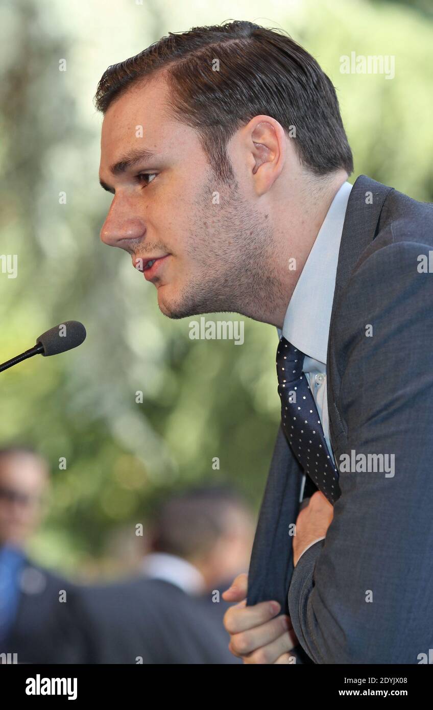 Cooper Hefner, déjeuner Playmate de l'année 2013 de Playboy au Playboy Mansion à Holmby Hills, Los Angeles, CA, États-Unis, le 9 mai 2013 (photo : Cooper Hefner). Photo de Baxter/ABACAPRESS.COM Banque D'Images