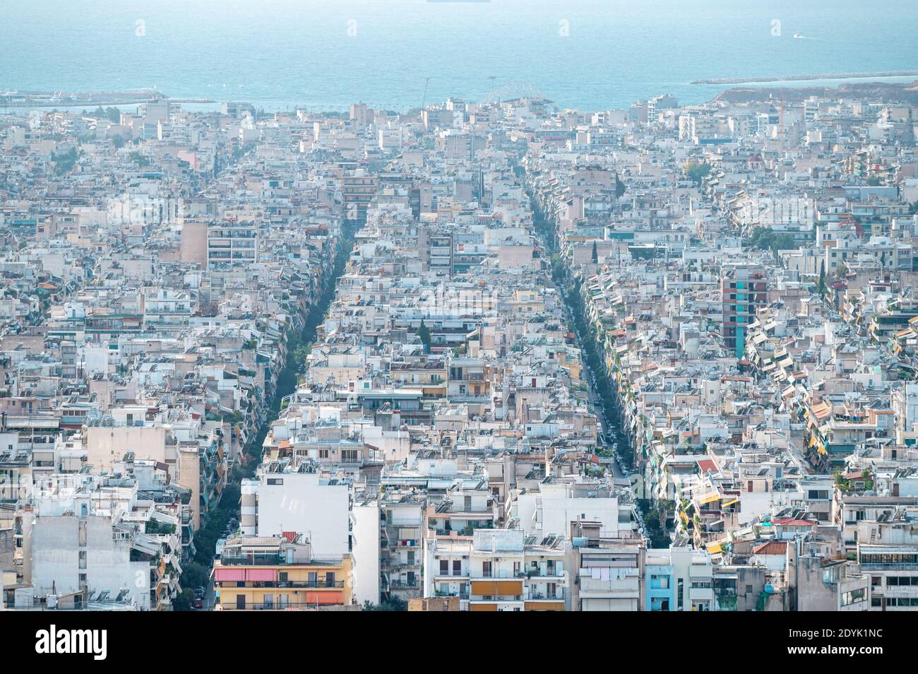Aperçu des quartiers résidentiels d'Athènes, Grèce Banque D'Images