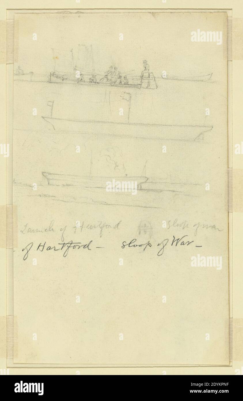 Lancement d'Hartford, sloop de guerre Banque D'Images