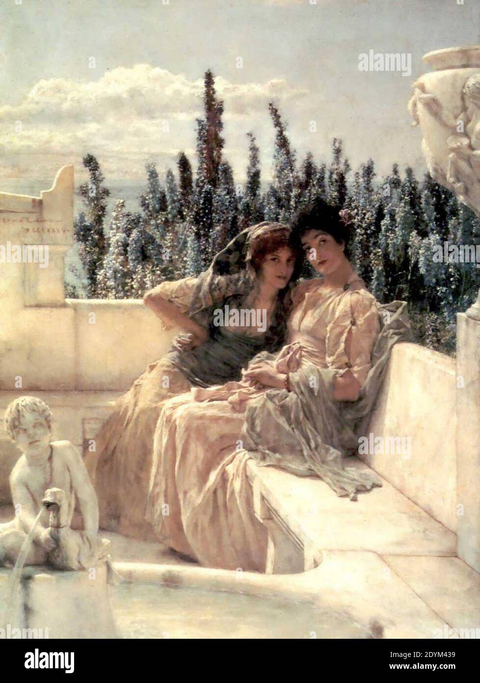 Lawrence Alma-Tadema-Whispering-Noon. Banque D'Images