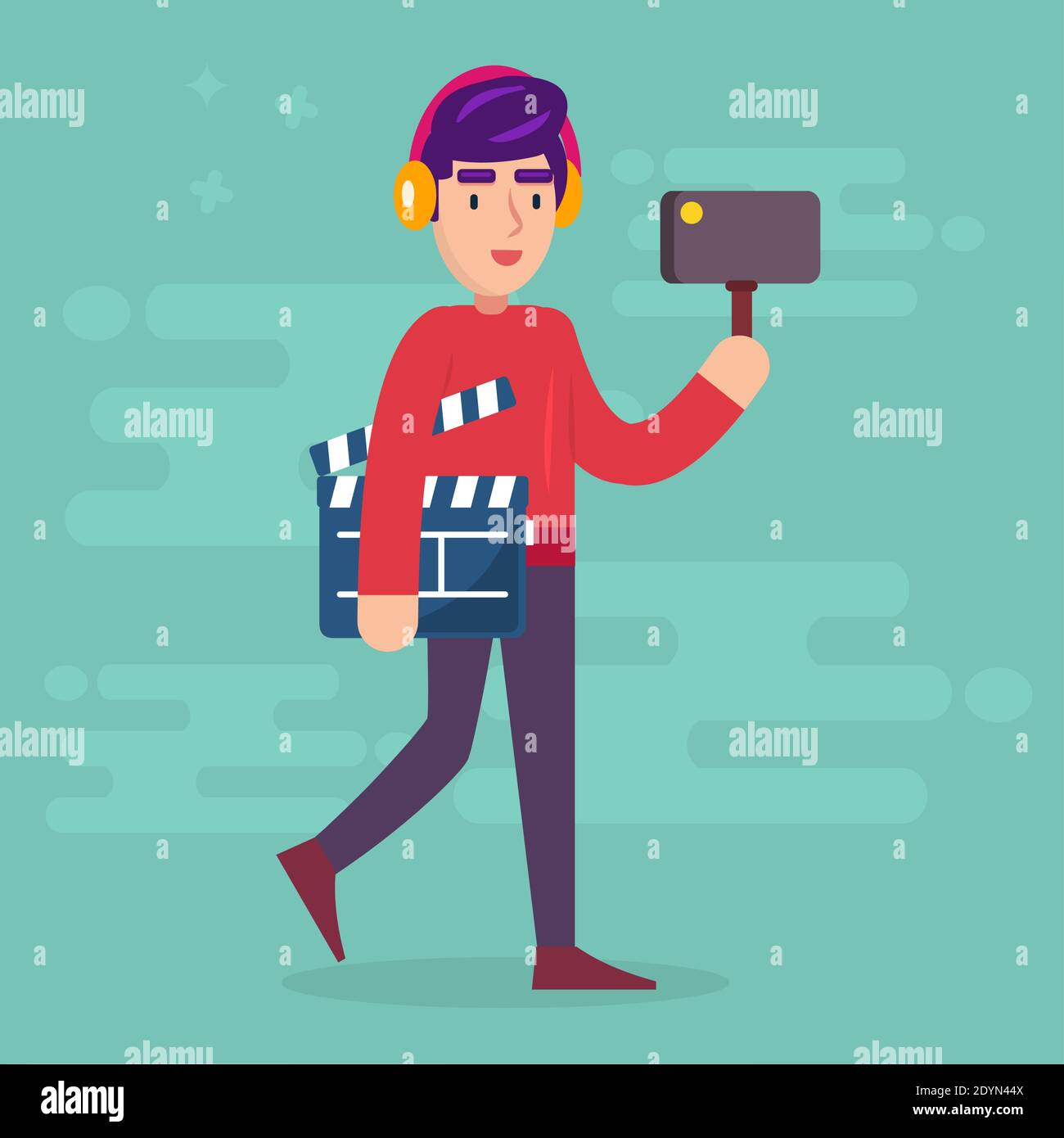 illustration du vecteur de concept vlog dans un style plat Illustration de Vecteur