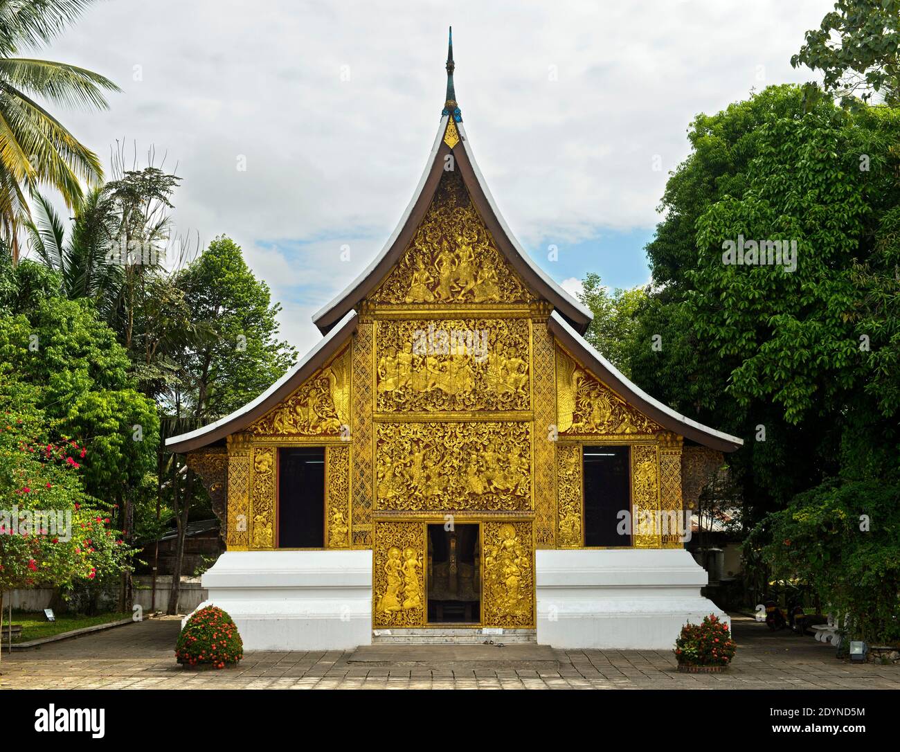 Maison du Chariot funéraire royal, Temple Wat Xieng Thong, Luang Prabang, Laos Banque D'Images