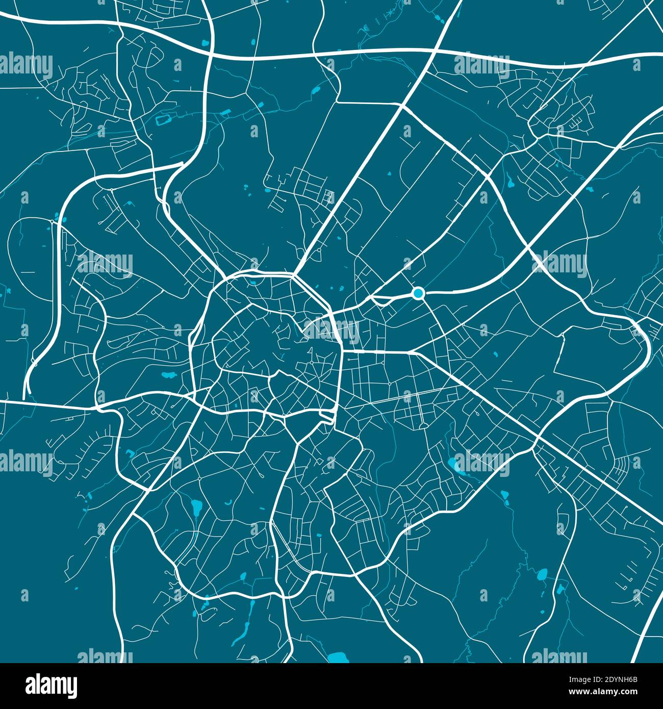 Carte détaillée du quartier administratif de la ville d'Aix-la-Chapelle. Illustration vectorielle libre de droits. Panorama urbain. Carte touristique graphique décorative d'Aix-la-Chapelle Illustration de Vecteur