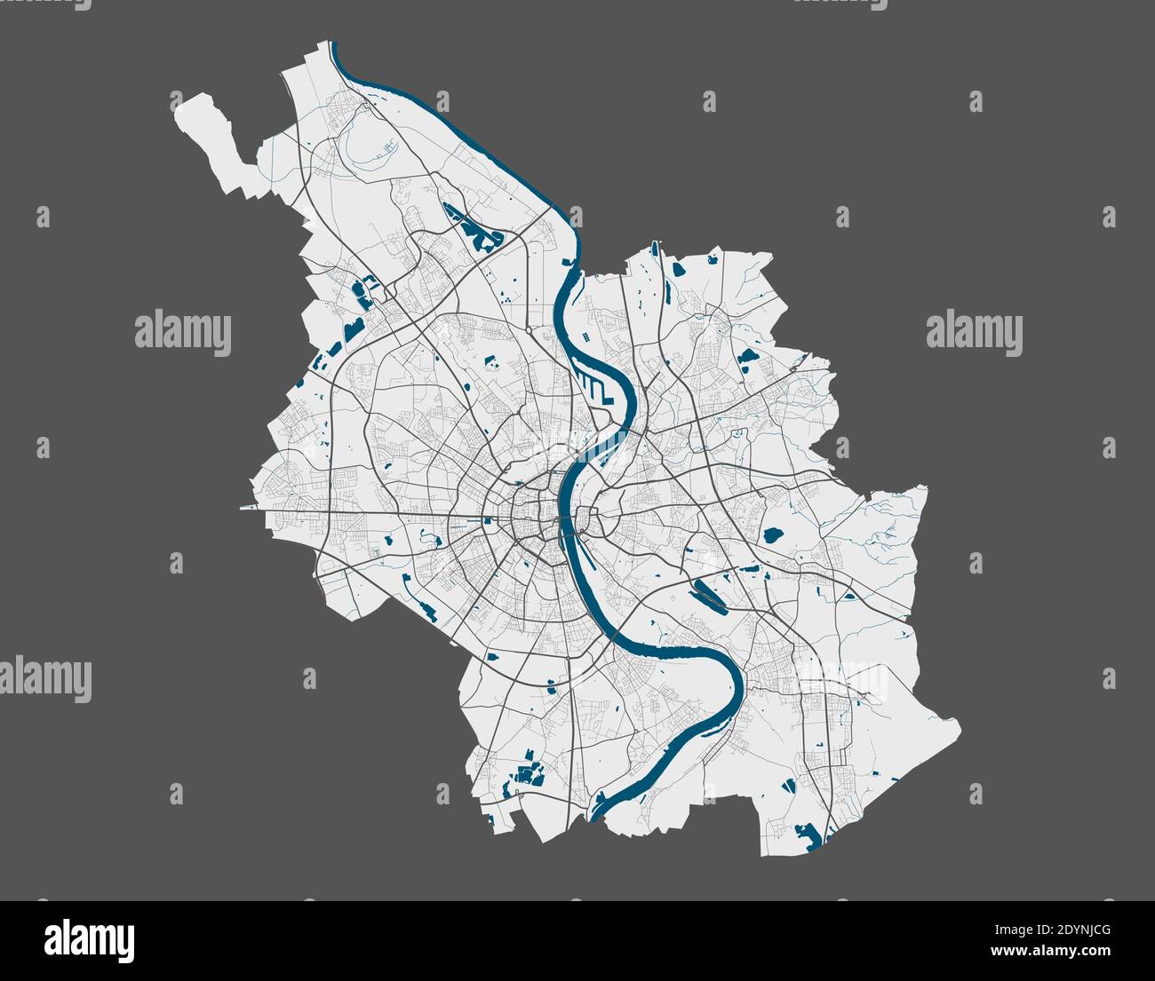 Plan de Cologne. Carte vectorielle détaillée de la zone administrative de la ville de Cologne Plan de Cologne. Carte vectorielle détaillée de la zone administrative de la ville de Cologne