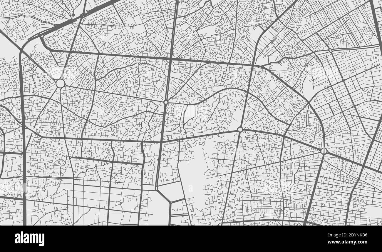 Plan de la ville urbaine d'Isfahan. Illustration vectorielle, affiche graphique Isfahan en niveaux de gris. Carte des rues avec vue sur les routes et la région métropolitaine. Illustration de Vecteur