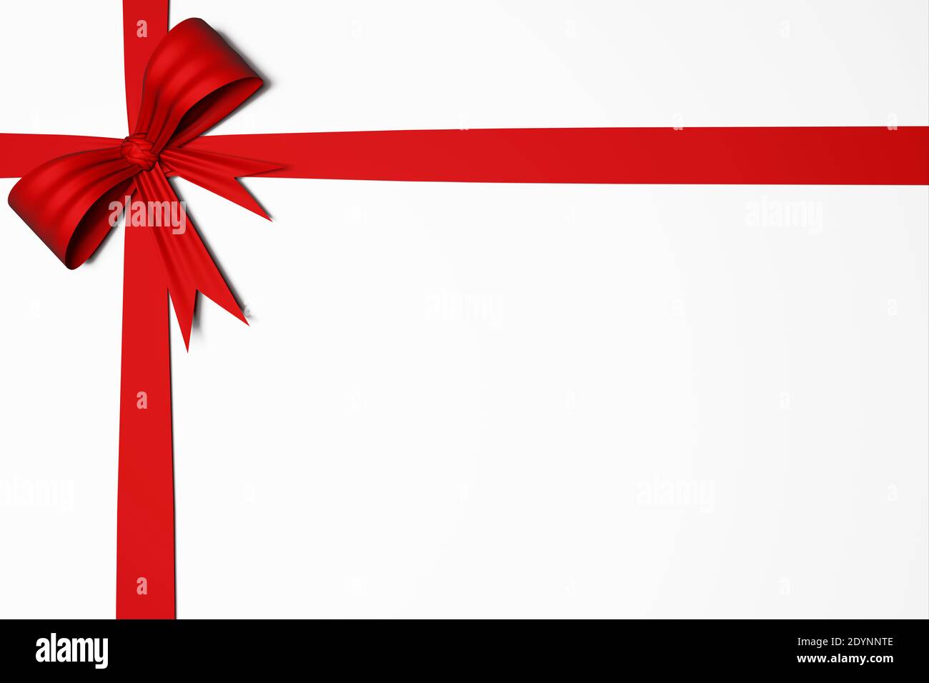 Un grand ruban avec noeud cadeau de couleur rouge isolé sur fond blanc pour  mettre votre exemple de texte ou de logo Photo Stock - Alamy
