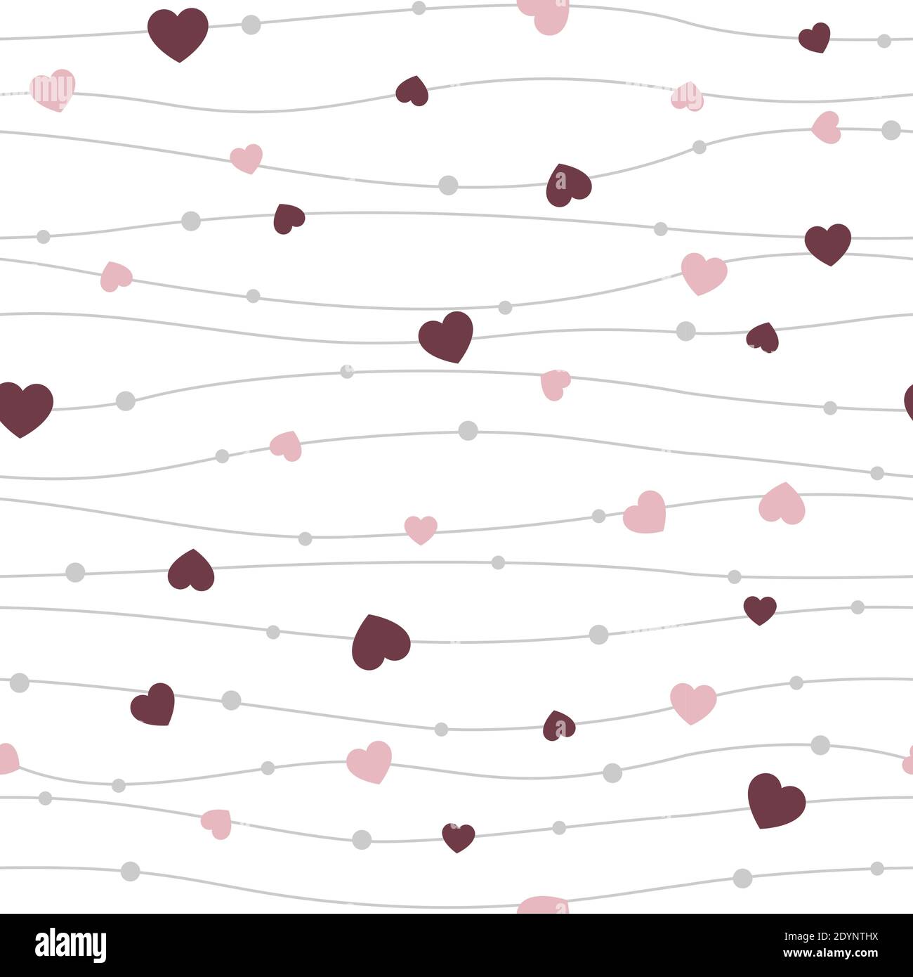 Motif coeurs sans coutures. Motif coeur de Saint-Valentin rose ou de bébé et d'enfant. Illustration de Vecteur