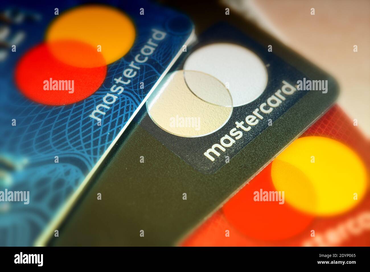 Gros plan sur les cartes de crédit Mastercard Banque D'Images