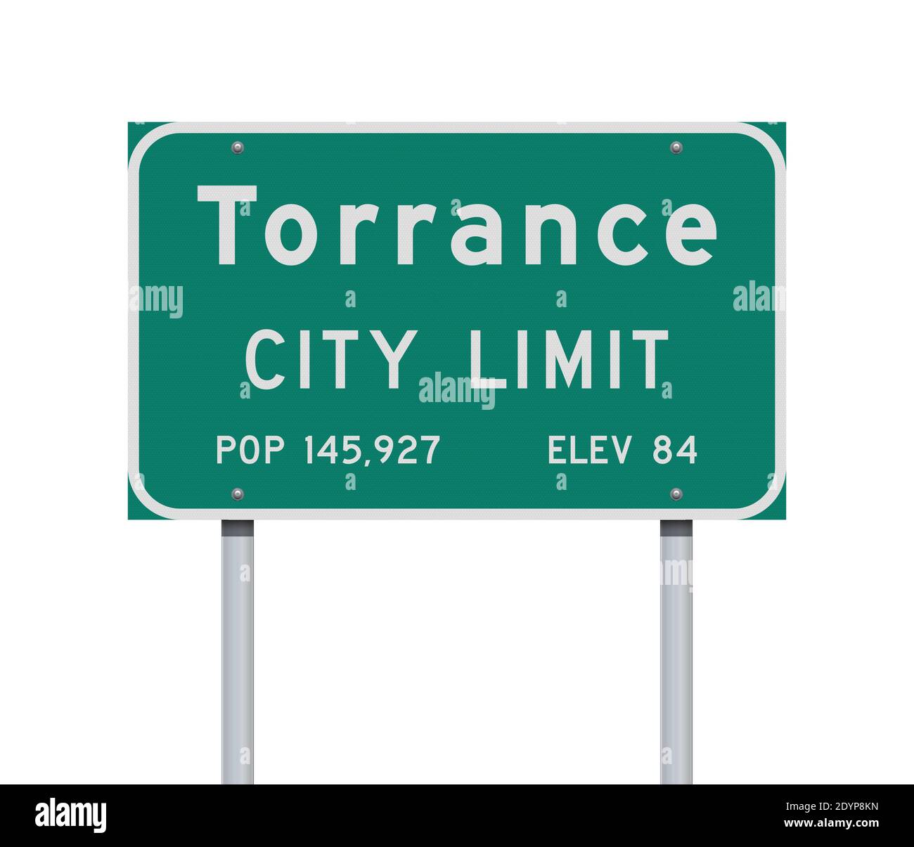Illustration vectorielle du panneau de signalisation vert Torrance City Limit Illustration de Vecteur