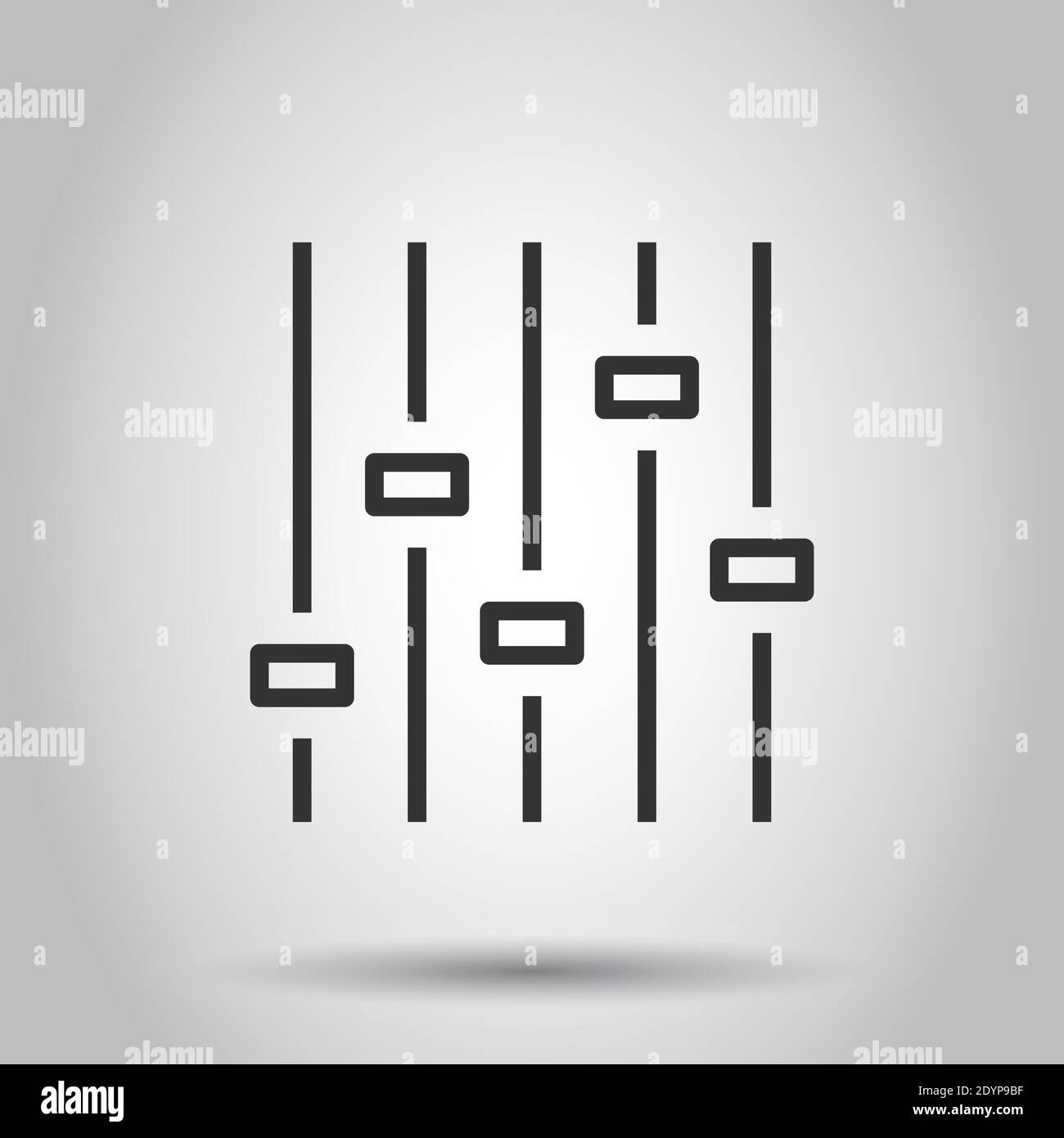 Contrôler l'icône de volume dans la télévision style. Réglage audio sign vector illustration sur fond blanc isolé. Concept commercial filtre. Illustration de Vecteur