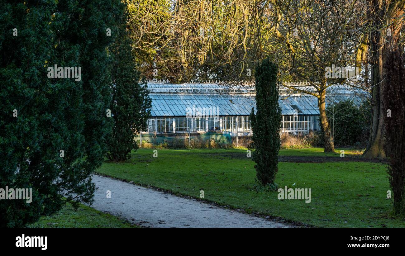 Jardin d'hiver victorien, serre ou serre, jardin du château Lauriston, Édimbourg, Écosse, Royaume-Uni Banque D'Images