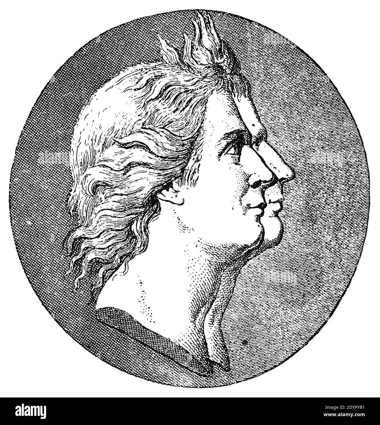 Portraits des frères Montgolfier - inventeurs français du ballon à air chaud de style Montgolfiere, globe aérostatique. Illustration du 19e siècle. Allemagne. Arrière-plan blanc. Banque D'Images