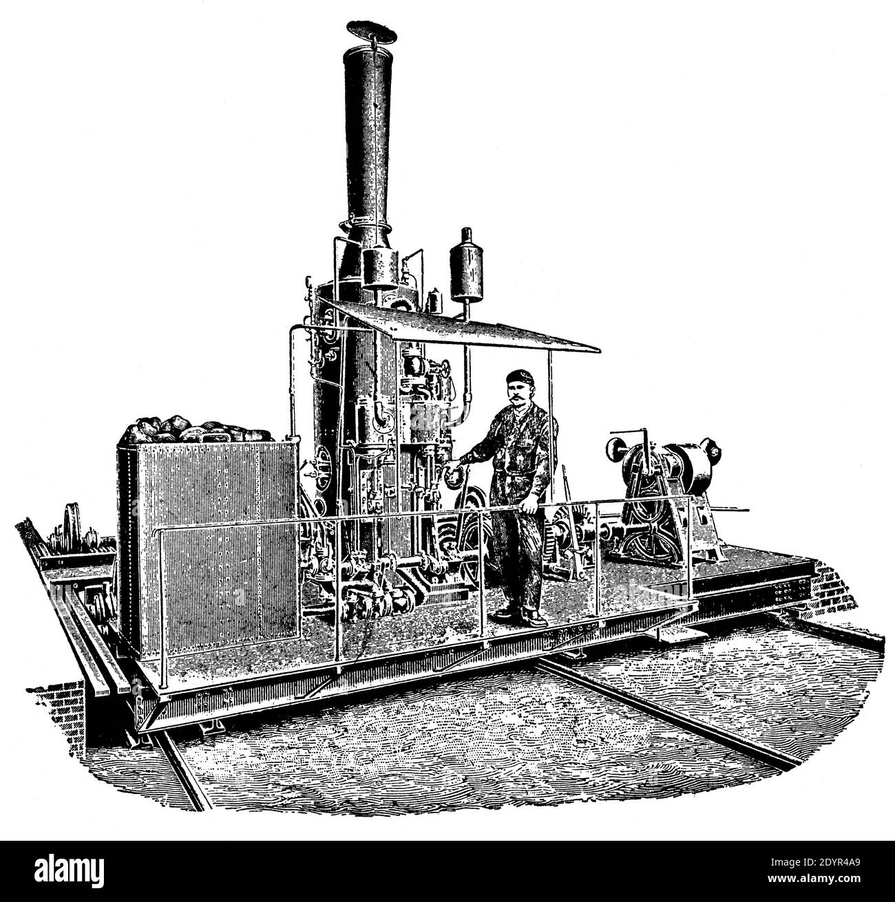 Une table de transfert ou un transverse. Illustration du 19e siècle. Allemagne. Arrière-plan blanc. Banque D'Images