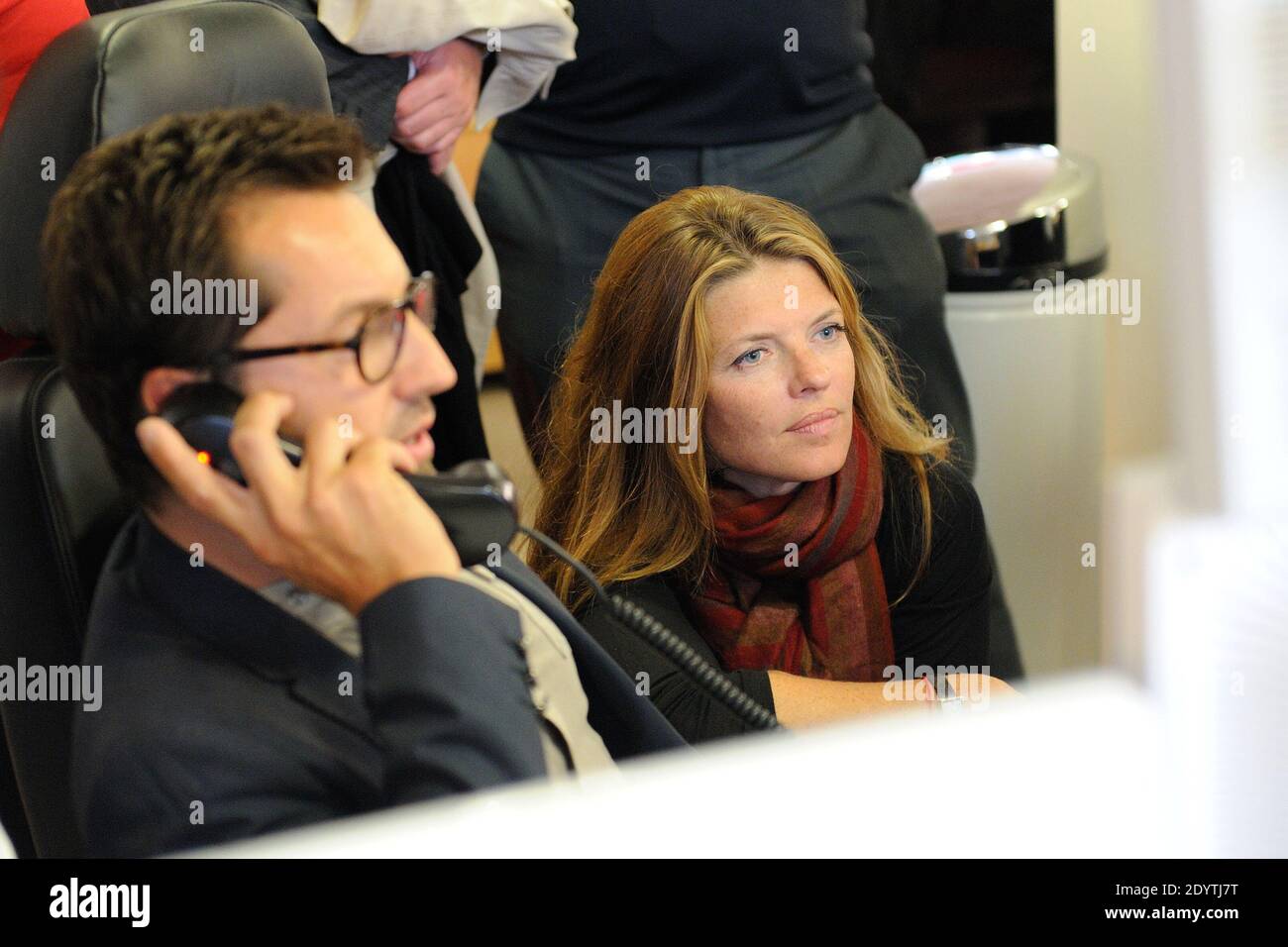 Frederic Diefenthal, Gwendoline Hamon assiste à la Journée de la Charité de la BGC pour honorer la mémoire des 658 employés de la BGC tués dans la WTC le 9/11/2001, tenue à Aurel BGC for à Paris, en France, le 11 septembre 2013. Photo d'Alban Wyters/ABACAPRESS. COM Banque D'Images