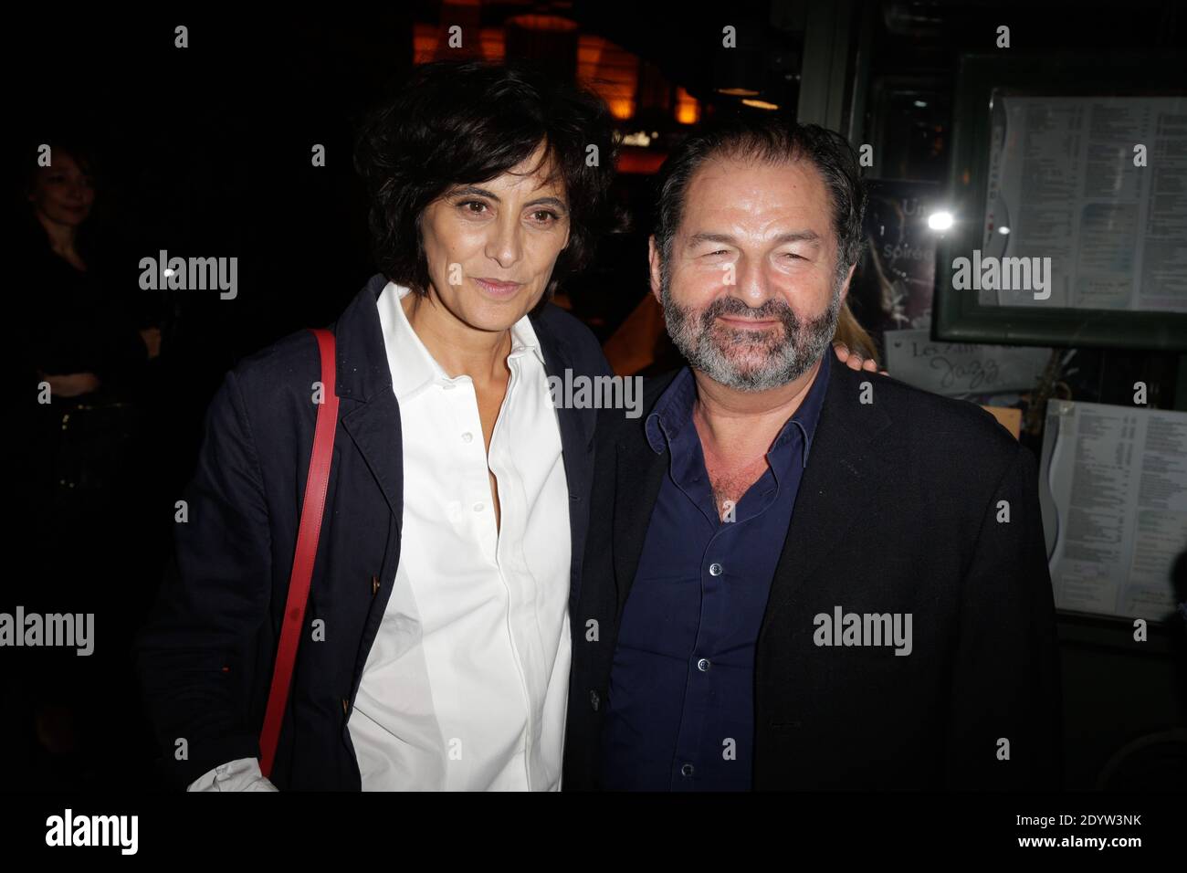 Ines de la Fressange et Denis Olivennes assistent à la première de 'opium' qui s'est tenue au 'Cinéma le Saint Germain' à Paris, en France, le 27 septembre 2013. Photo de Jerome Domine/ABACAPRESS.COM Banque D'Images