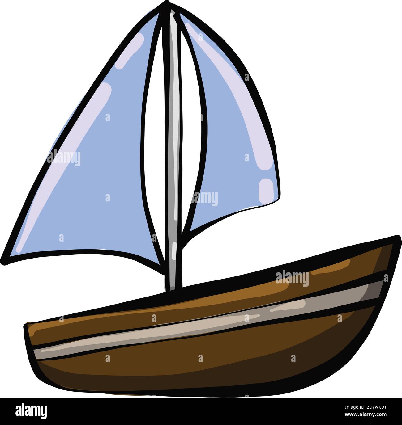 Petit navire, illustration, vecteur sur fond blanc. Illustration de Vecteur