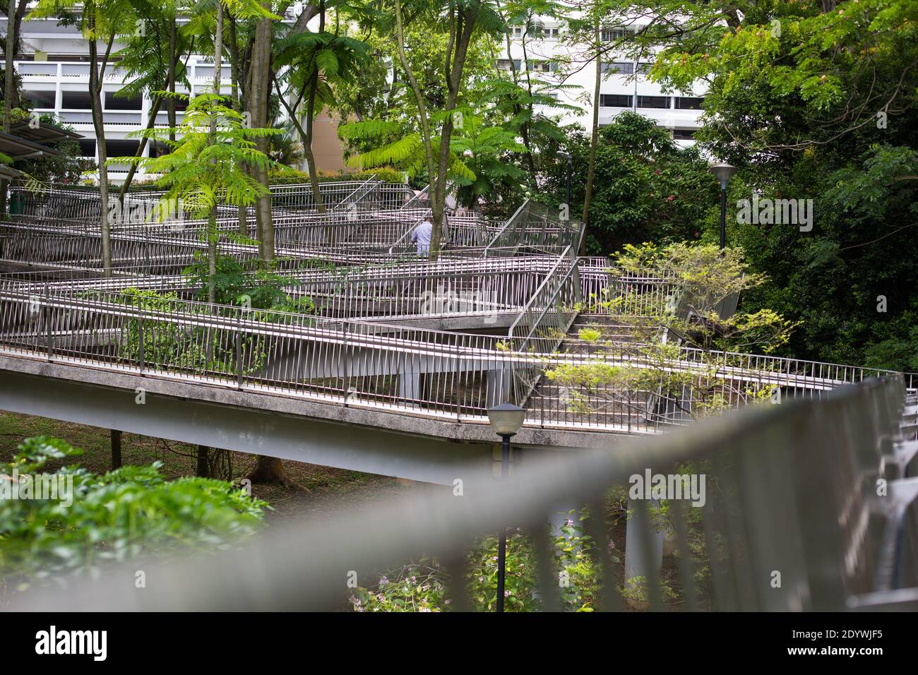 Pont polyvalent pour les fauteuils roulants et la marche pour les résidents locaux. Banque D'Images