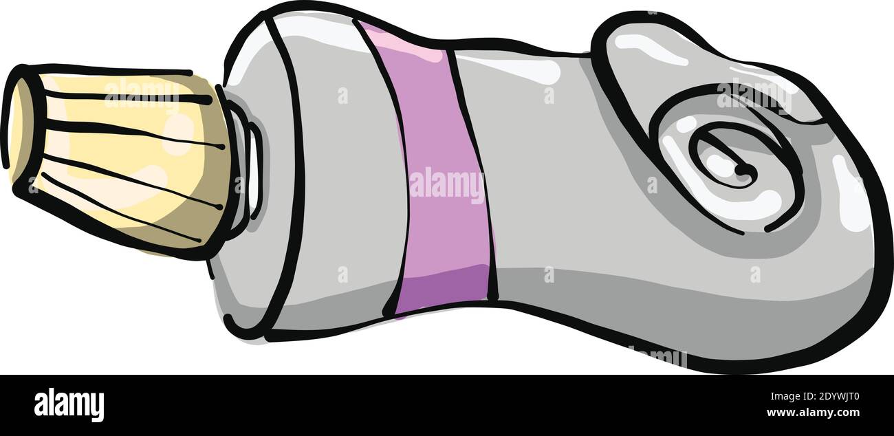 Peinture violette dans un tube, illustration, vecteur sur fond blanc. Illustration de Vecteur