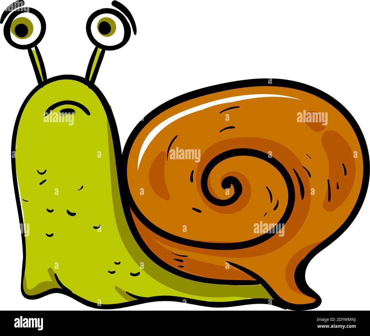 illustration, animal, coquillages, doodle, caricature, vecteur, triste, personnage, mignon, isolé, escargot, set, drôle, dessin, humour, heureux, lent, peur, comique, a Illustration de Vecteur