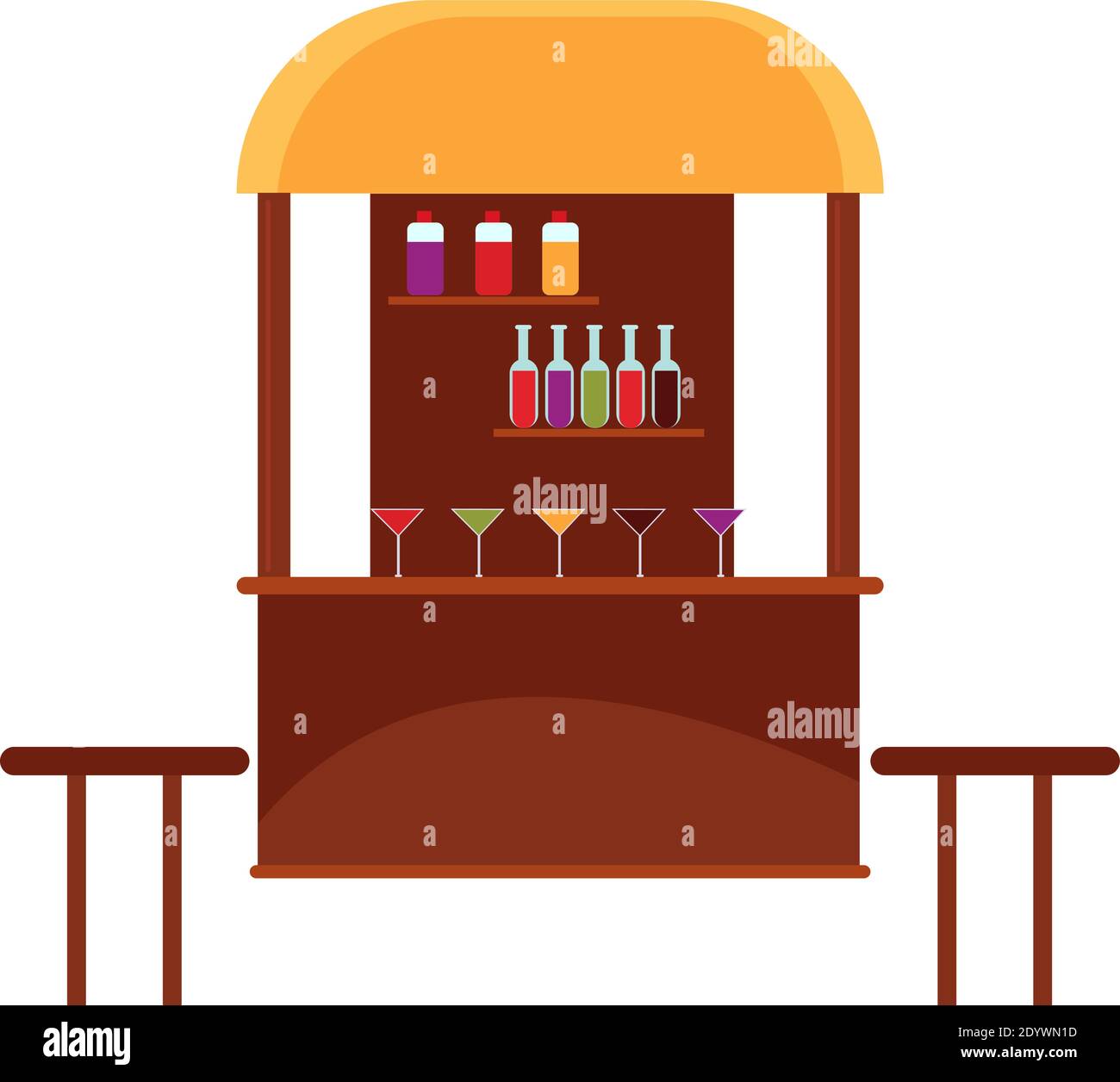 Beach café, illustration, vecteur sur fond blanc. Illustration de Vecteur