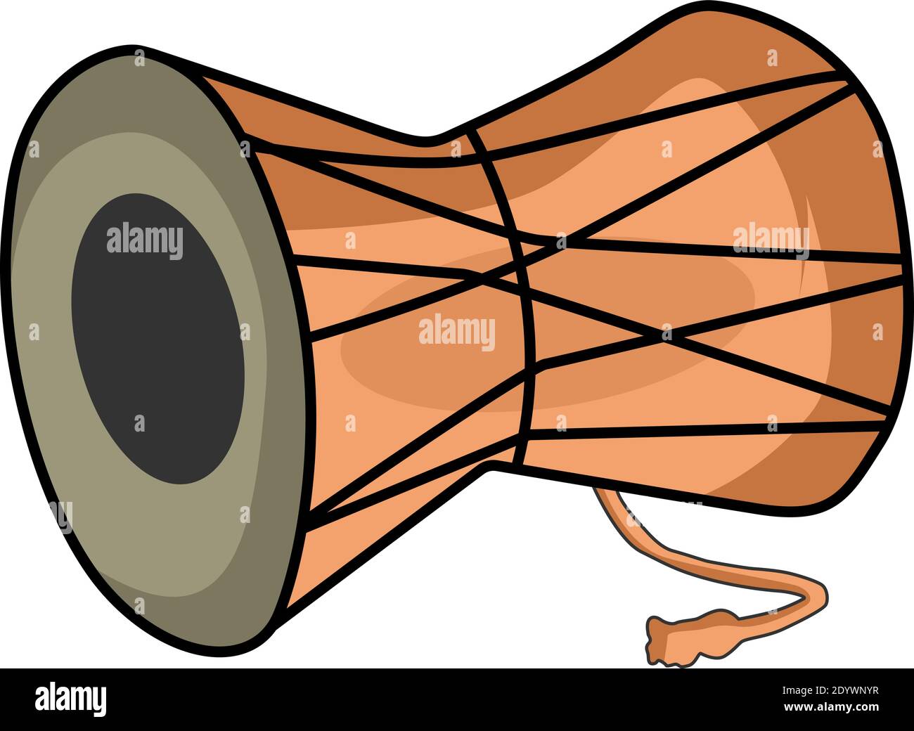 Instrument Damru, illustration, vecteur sur fond blanc. Illustration de Vecteur