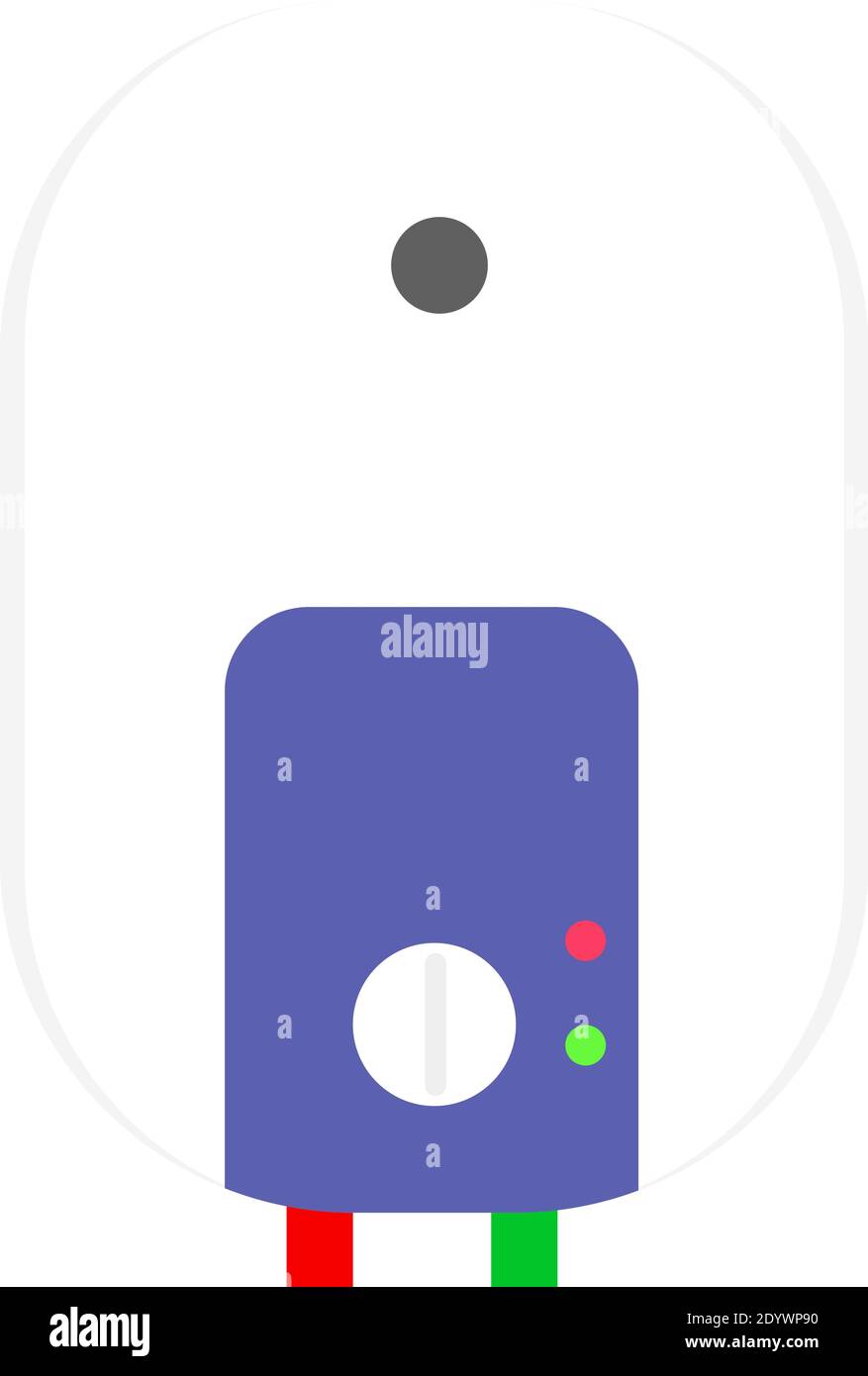 Salle de bain geyser, illustration, vecteur sur fond blanc. Illustration de Vecteur