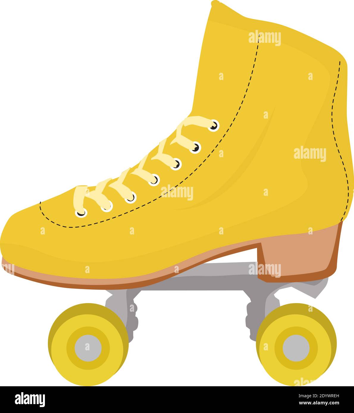 Patins à roulettes jaunes, illustration, vecteur sur fond blanc. Illustration de Vecteur
