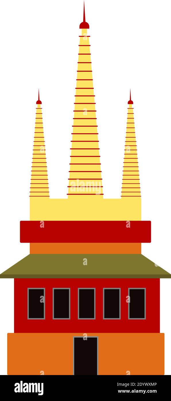 Temple chinois, illustration, vecteur sur fond blanc. Illustration de Vecteur