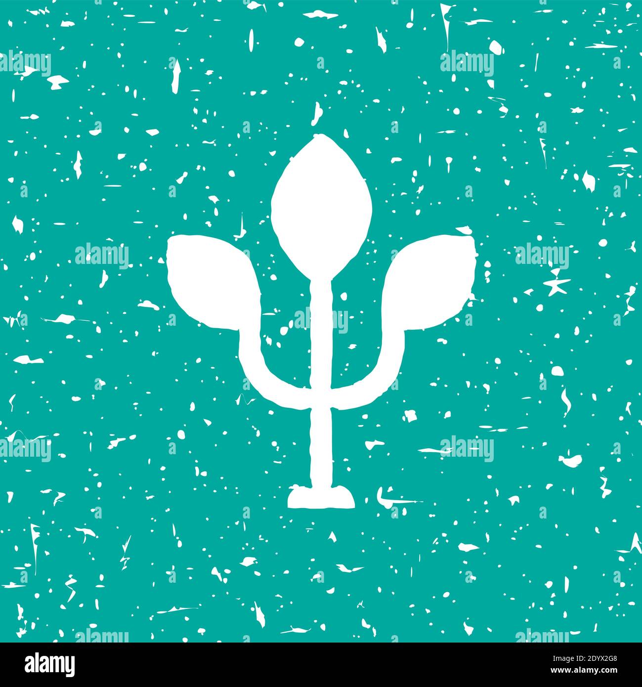 Grunge la lettre grecque psi avec la feuille. Logo de neuropsychologie et de psychologie isolé sur bleu. Concept de psychothérapie. Illustration vectorielle rayée Illustration de Vecteur