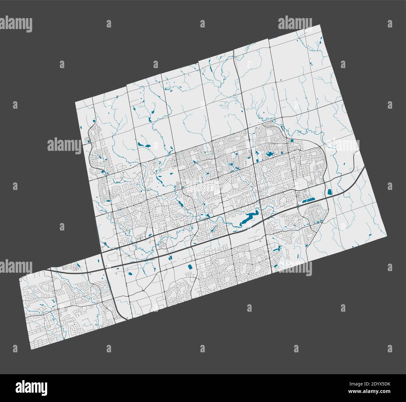Carte de Markham. Carte détaillée de la zone administrative de Markham