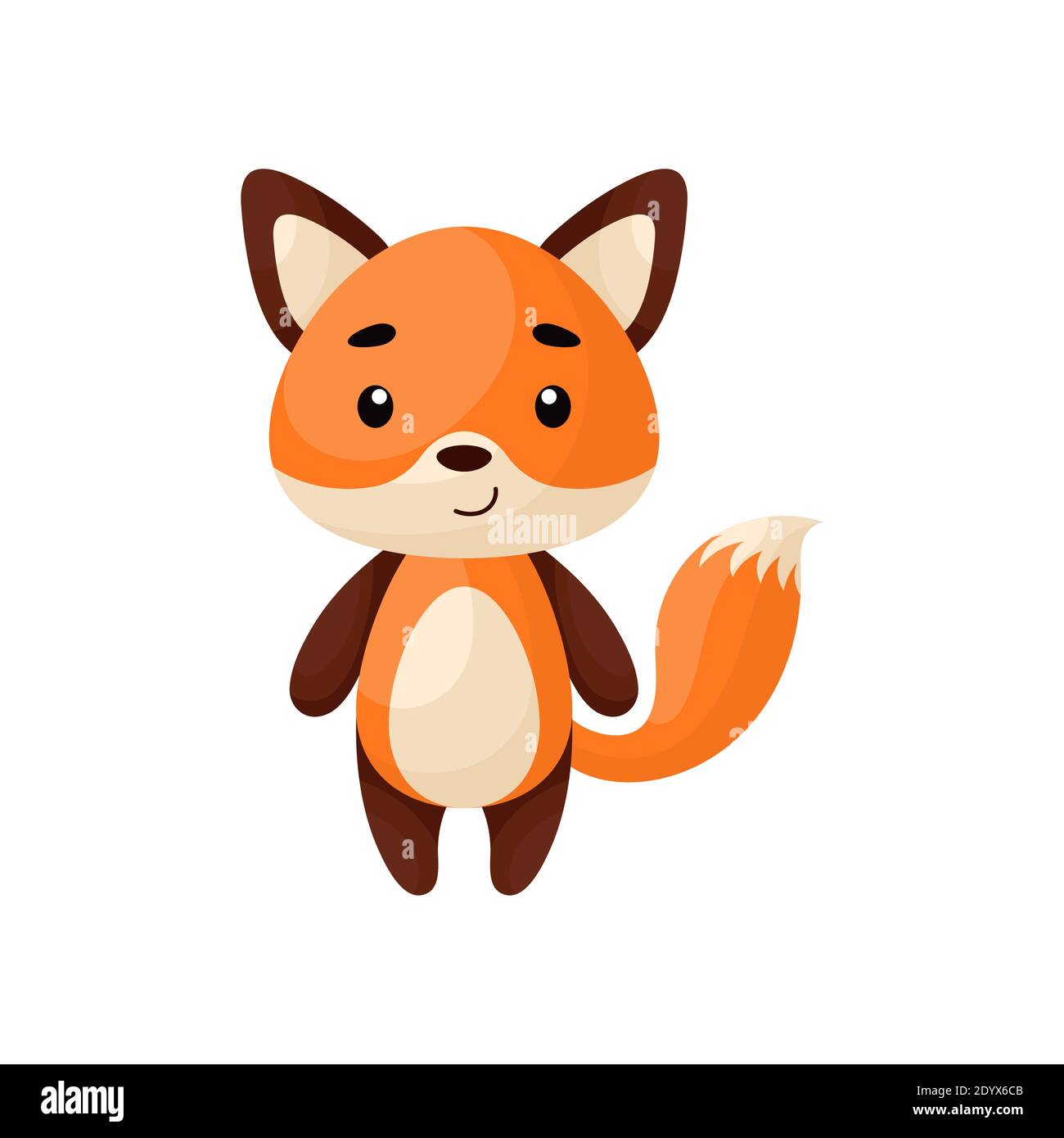 Joli Petit Renard Sur Fond Blanc Personnage Animal De Dessin Anime Pour Enfants Cartes Douche De Bebe Affiches Invitation De Jour B Vetements Image Vectorielle Stock Alamy