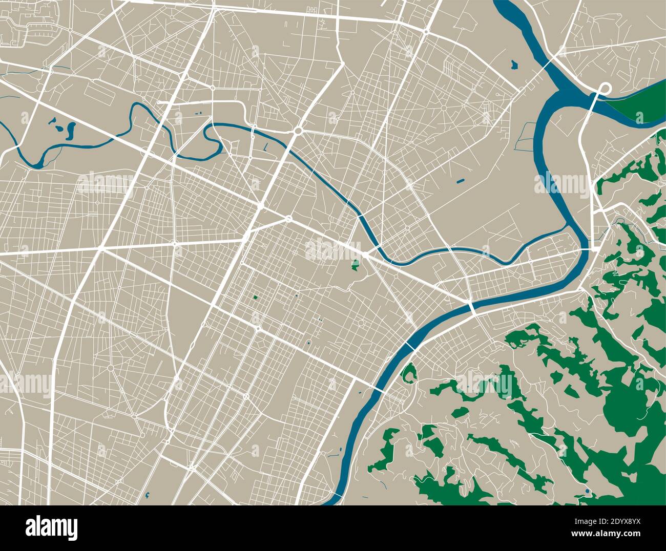 Affiche carte de la ville de Turin. Carte de Turin carte des rues poster. Illustration vectorielle de la carte de Turin. Illustration de Vecteur