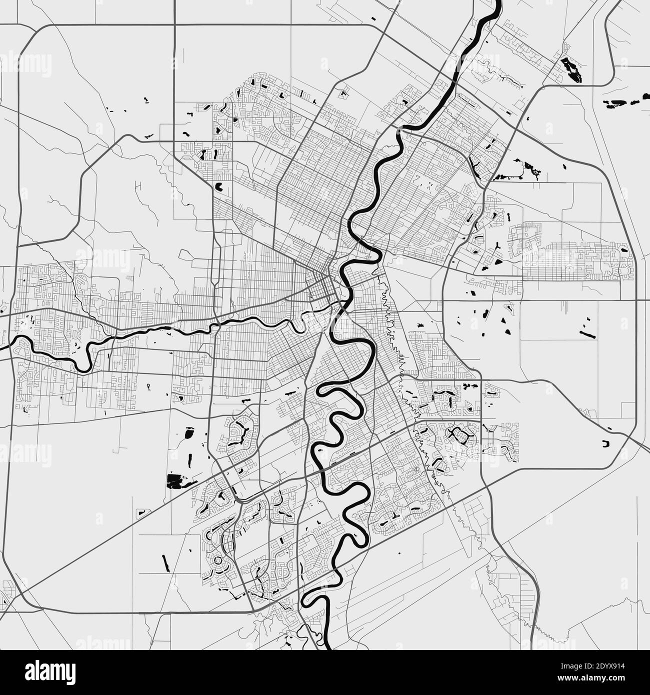 Carte de la ville urbaine de Winnipeg. Illustration vectorielle, affiche cartographique de Winnipeg. Illustration de Vecteur