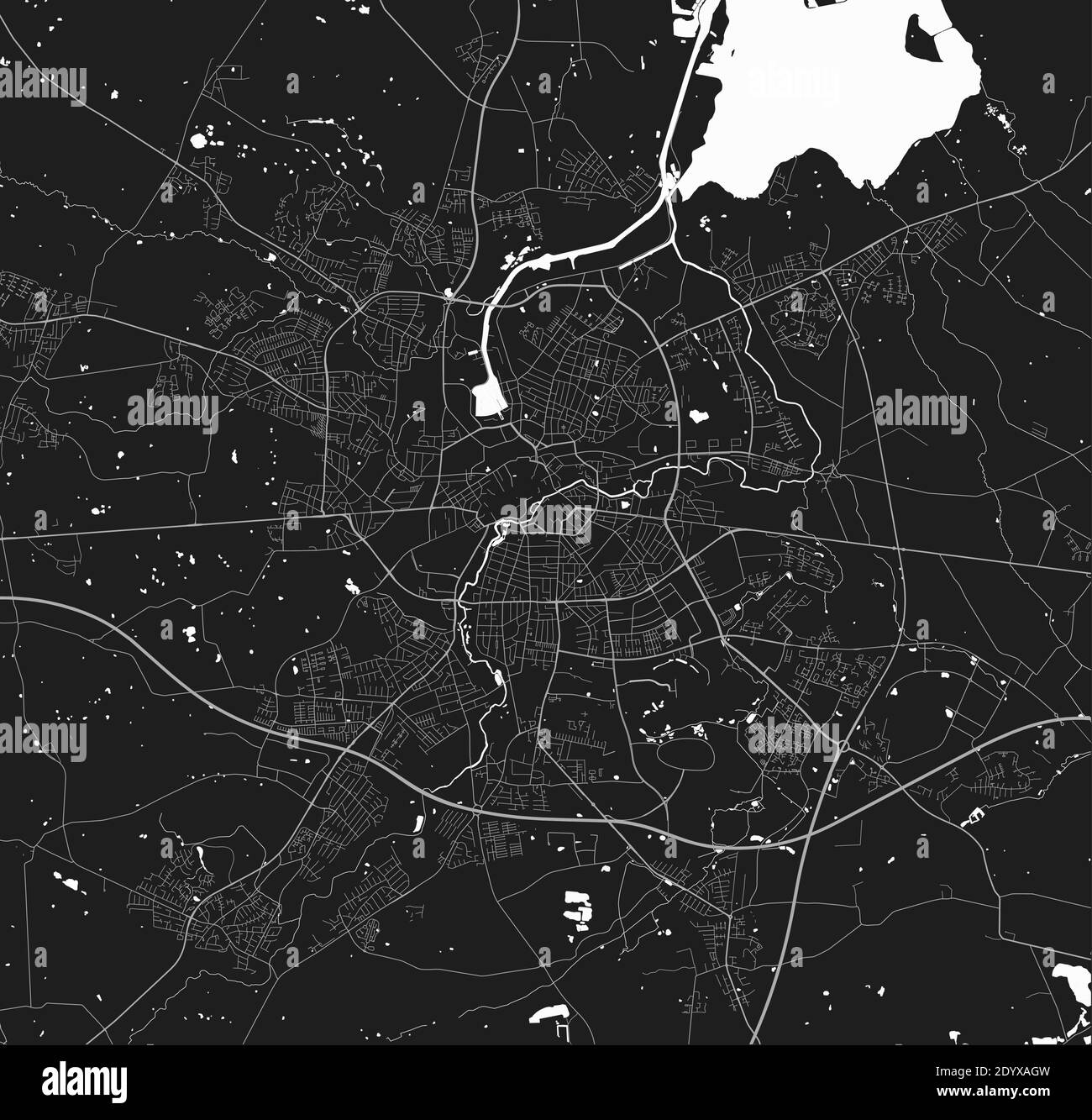 Carte de la ville urbaine d'Odense. Illustration vectorielle, affiche d'art de carte d'Odense. Illustration de Vecteur