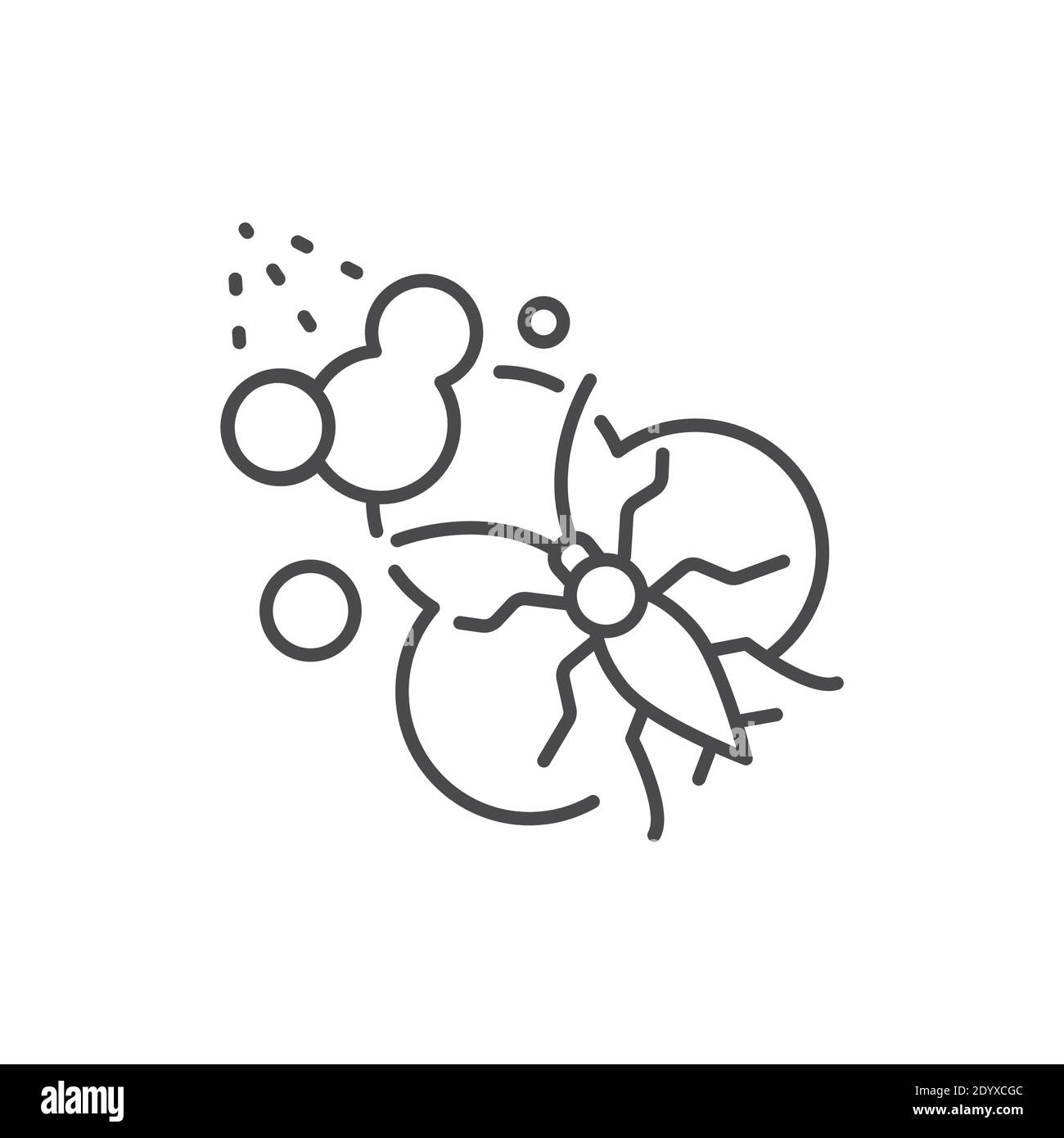 Icône de la ligne de couleur destruction des parasites. Pictogramme pour page Web, application mobile, Promo. Illustration de Vecteur