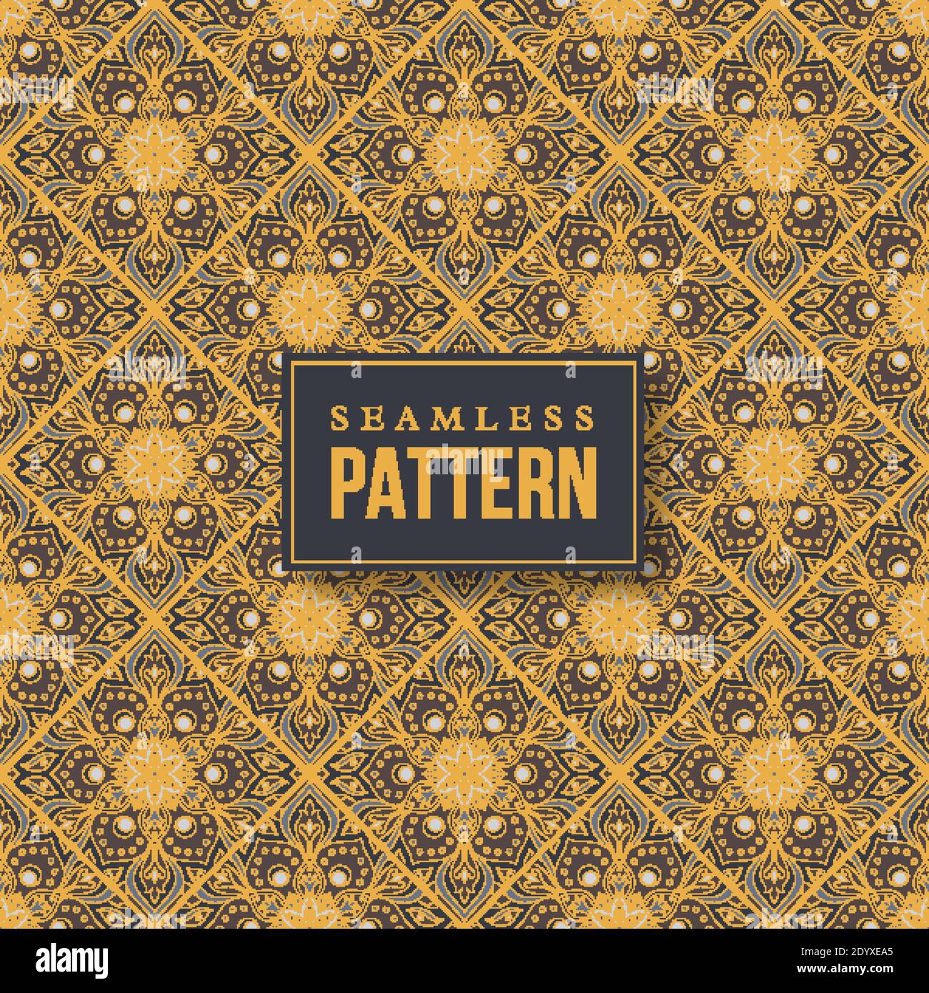 Motif de mandala dessiné à la main sans couture. Illustration de Vecteur