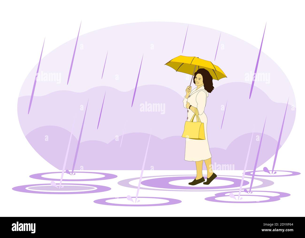 Belle femme avec un parapluie Illustration de Vecteur