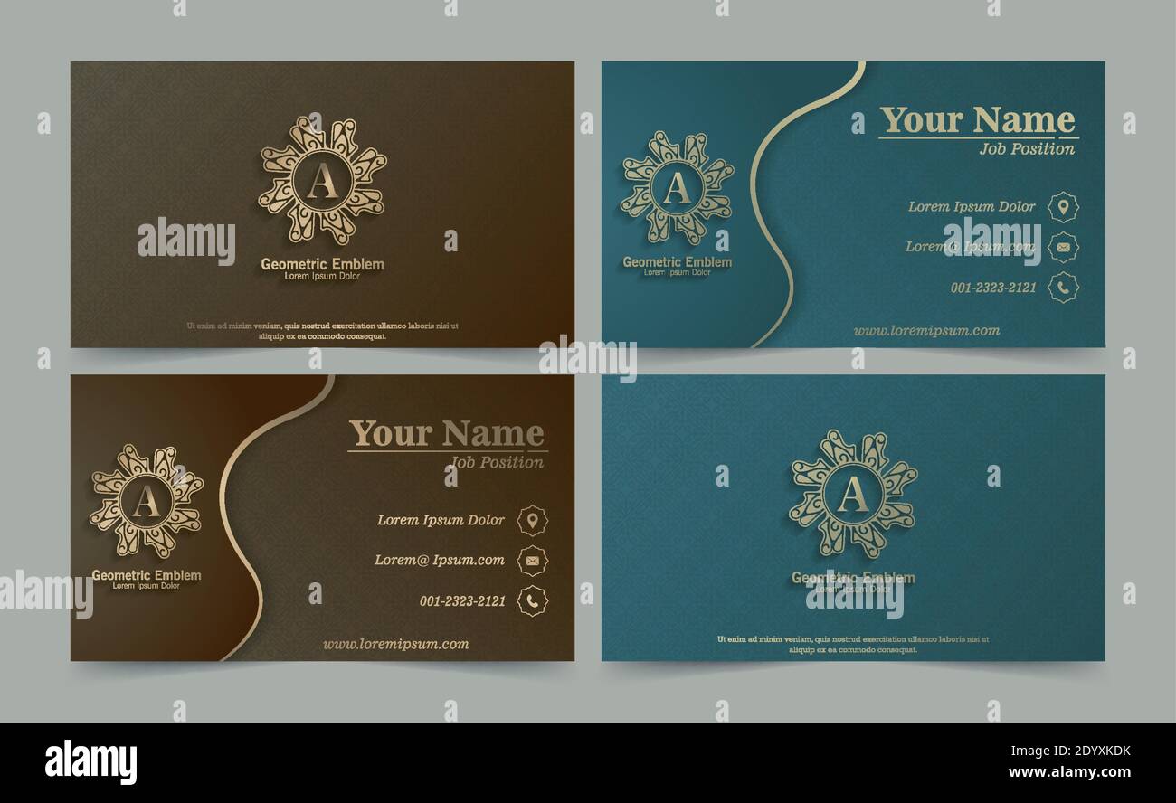 Modèle kartu bisnis gaya elegan dengan logo ornement Illustration de Vecteur