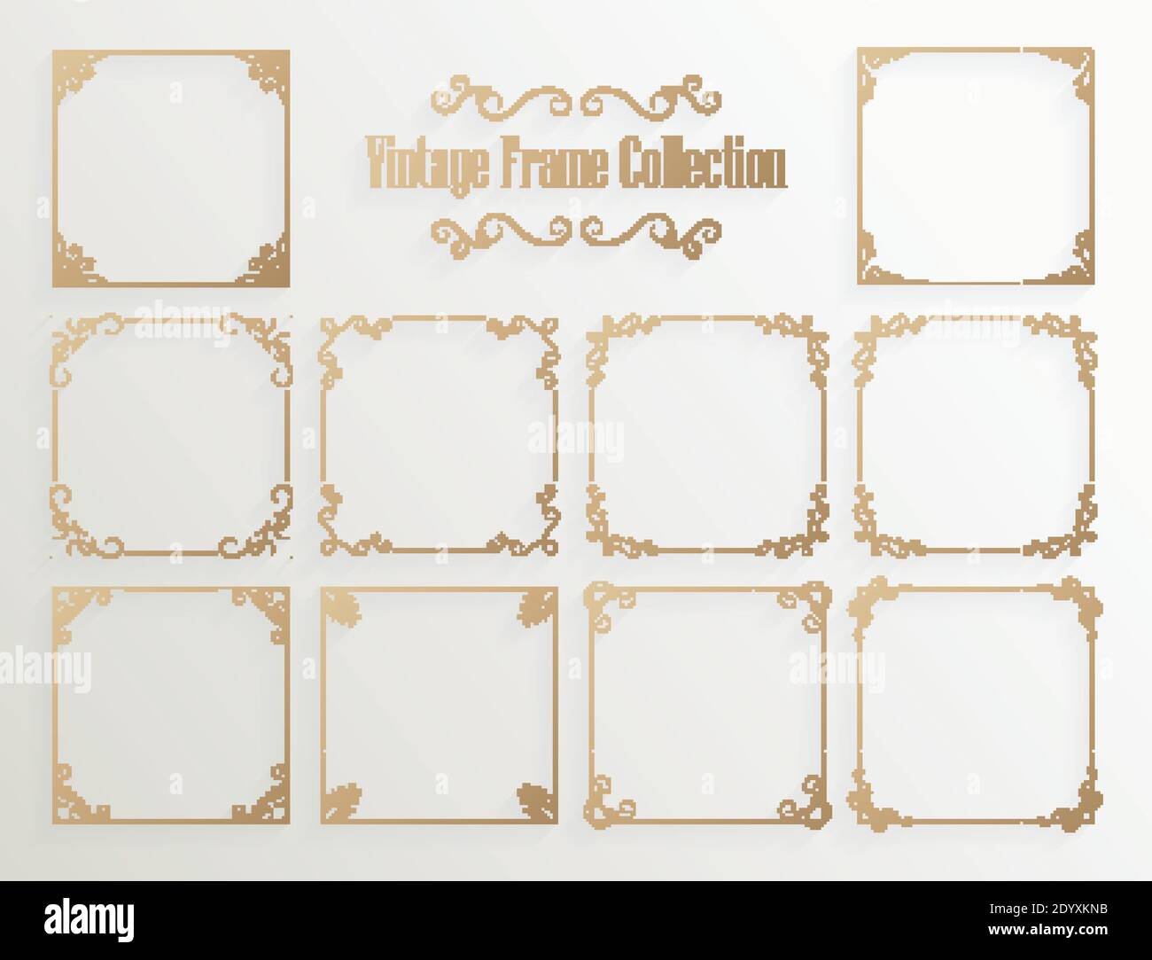 Collection de cadres décoratifs vintage Illustration de Vecteur