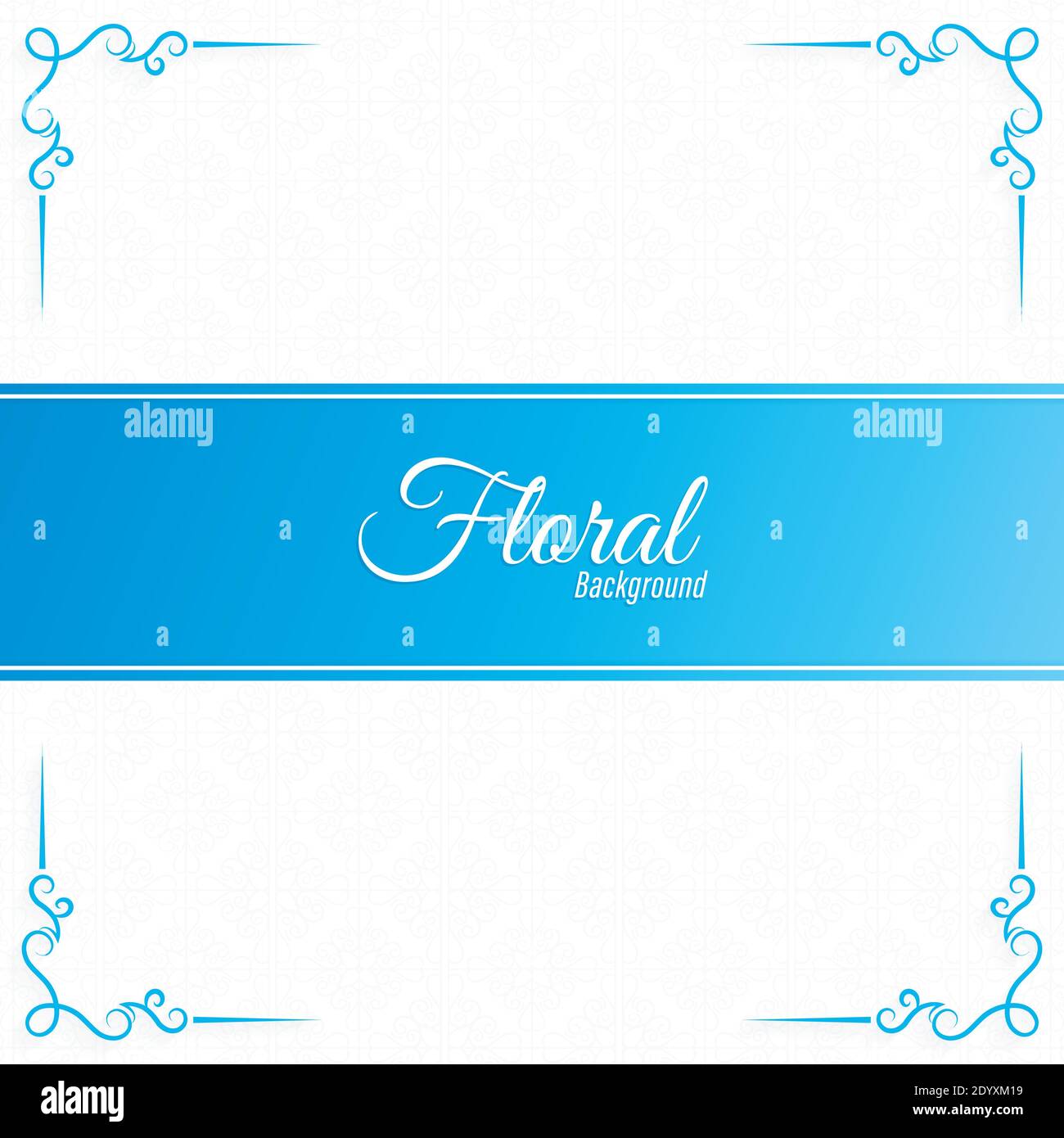 Motif banderole bleu sur fond fleuri Illustration de Vecteur