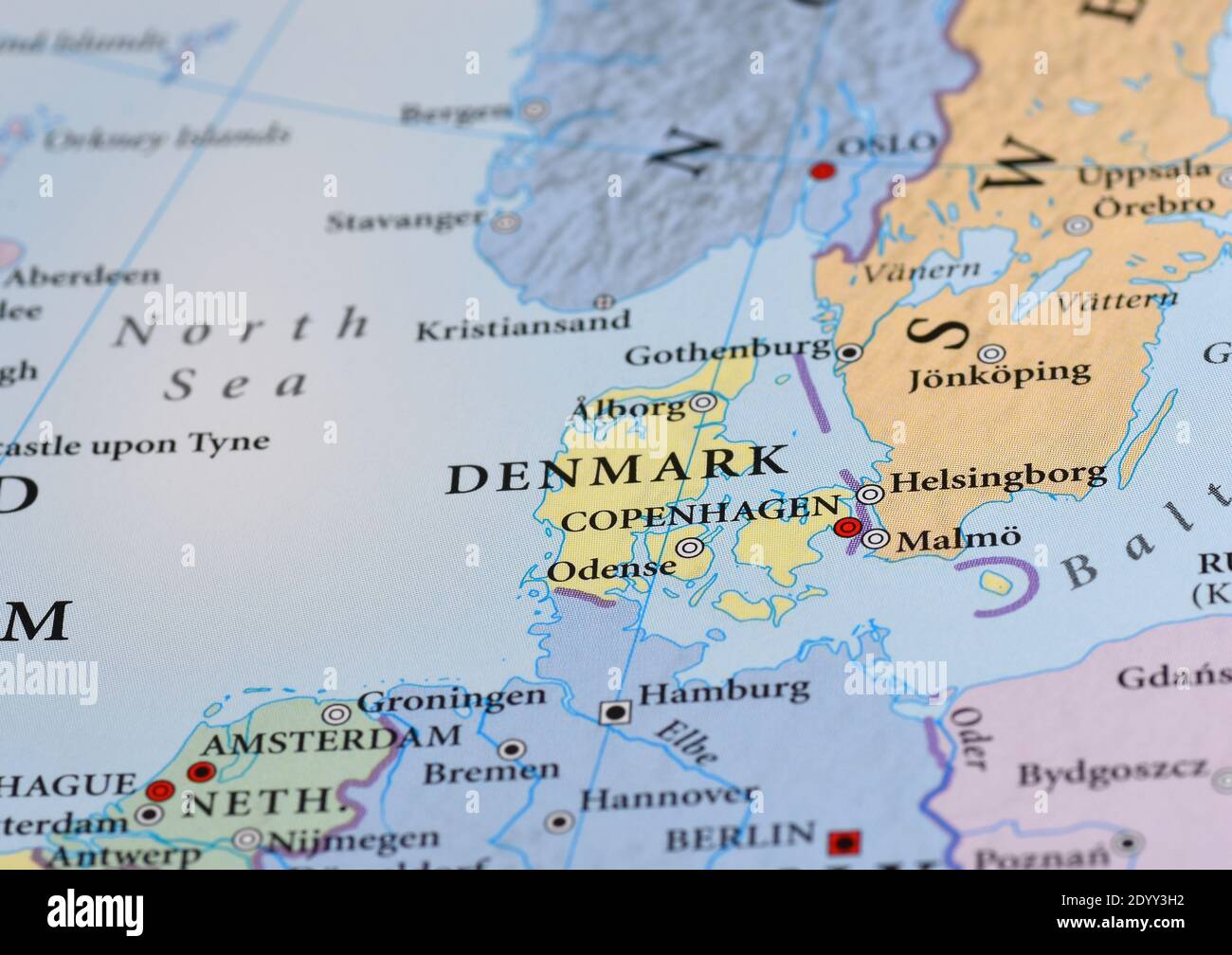 Carte de Danemark Banque D'Images