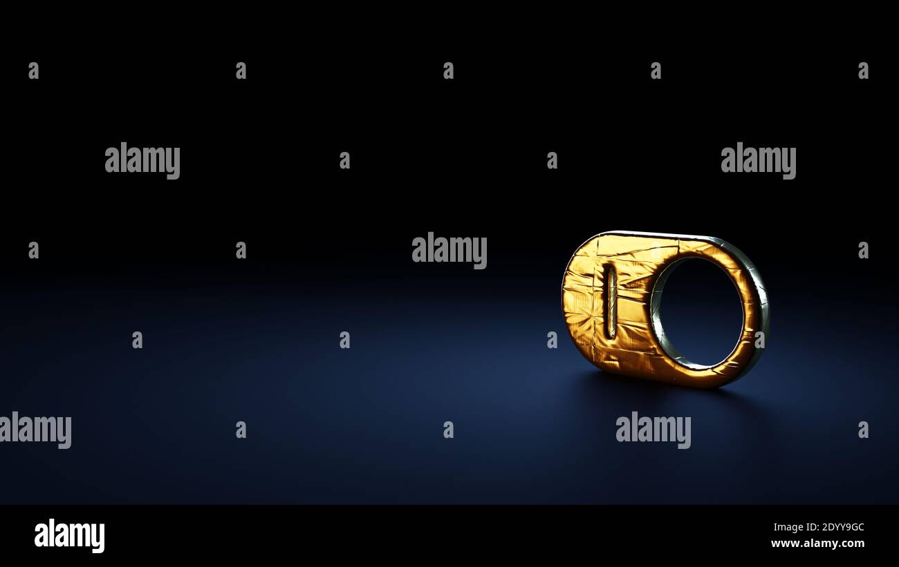 symbole de rendu 3d du bouton de commutation sur enveloppé en or plaque thermique sur fond bleu foncé Banque D'Images